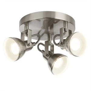 3 Light Adjustable Spotlight Satin Silver, GU10