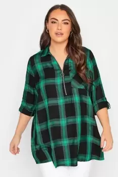 Long Sleeve Check Top