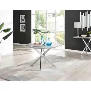 Furniture Box Novara 120cm Grey Concrete Table - Silver