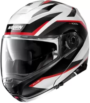 Nolan N100-5 Plus Overland N-Com Helmet, black-white-red, Size XL, black-white-red, Size XL