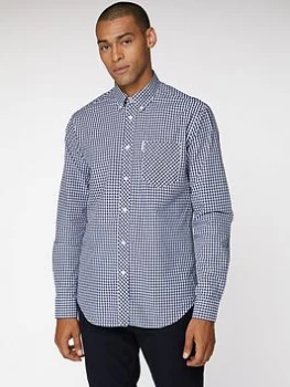 Ben Sherman Gingham Shirt - Dark Blue, Size XL, Men