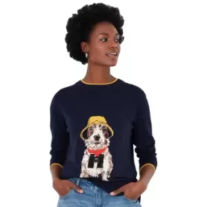 Joules Womens Mariella Intarsia Crew Neck Knitted Jumper UK 10- Chest 35', (89cm)