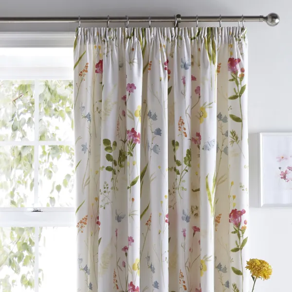 Spring Glade 168 x 183cm Pencil Pleat Curtains MultiColoured