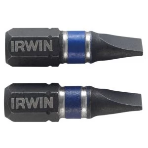 IRWIN Impact Screwdriver Bits Slotted 3 x 25mm (Pack 2)