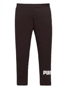 Puma Girls Essential Logo Leggings - Black, Size 9-10 Years, Women
