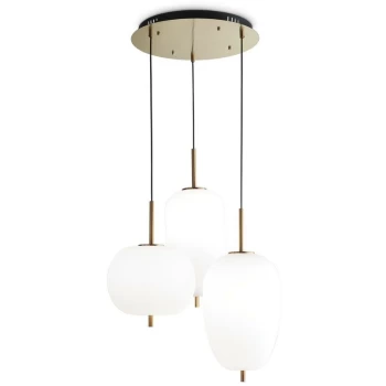 Ideal Lux UMILE - Integrated LED Cluster Ceiling Pendant Lamp 3 Lights White 3000K