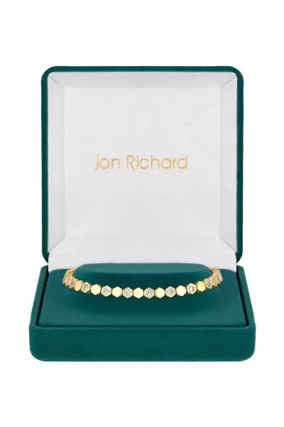 Gold Plated And Cubic Zirconia Tennis Bracelet - Gift Boxed