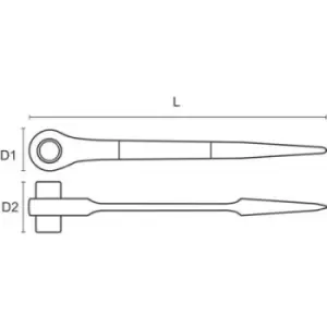 Bahco SC2RM-19-22 Scaffolding Ratchet 19 & 22 mm