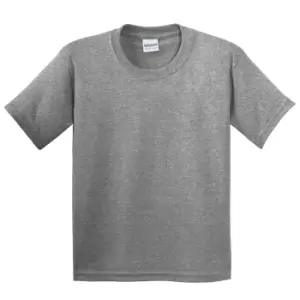 Gildan Childrens Unisex Heavy Cotton T-Shirt (Pack Of 2) (XS) (Graphite Heather)