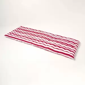 Red Stripe Bench Cushion 3 Seater - Homescapes