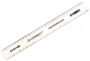 Q-Connect Ruler Shatterproof 300mm Clear