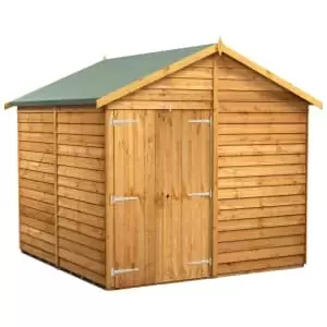 Power Sheds 8 x 8ft Double Door Apex Overlap Dip Treated Windowless Shed