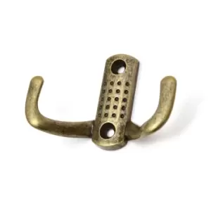 GTV Double Hat Coat Hanger Hook Door Wall Bath Small - Colour Antique, Pack of 7