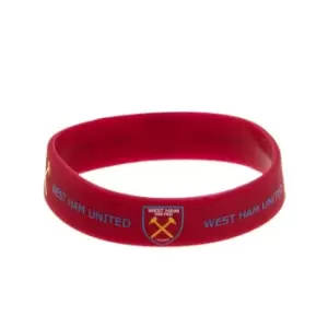 West Ham United FC Official Silicone Wristband (One Size) (Claret)