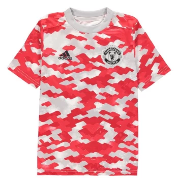 adidas Manchester United Pre Match Shirt 2021 2022 Junior - Red