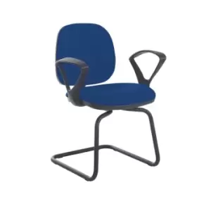 Dams MTO Jota Fabric Visitors Chair with Fixed Arms - Ocean Blue Vinyl