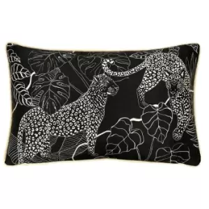 Aurora Rectangular Leopard Cushion Blush/Black