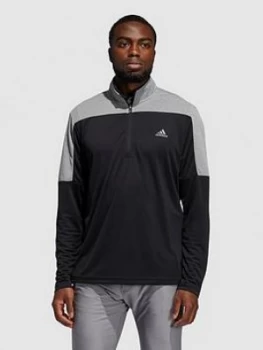 adidas Golf Quarter Zip UPF Lightweight - Black Size M Men