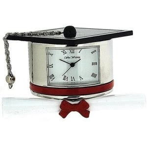 Miniature Clock - Graduation Hat & Scroll