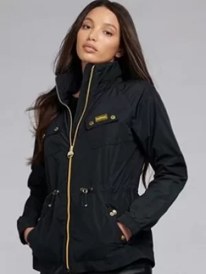 Barbour International Sugo Showerproof -black, Black, Size 8, Women