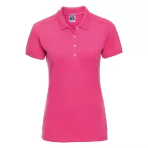 Russell Womens/Ladies Stretch Short Sleeve Polo Shirt (2XL) (Fuchsia)