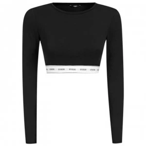 Guess Core Logo Crop Top - Black JBLK