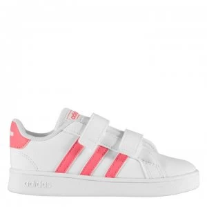 adidas Grand Court Infant Girls Trainers - White/Pink