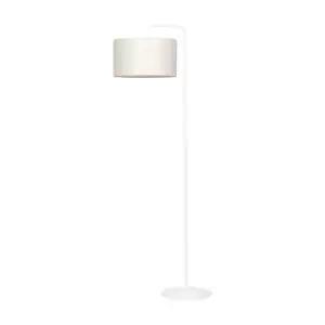 Emibig Trapo White Floor Lamp with Shade with Ecru Fabric Shades, 1x E27