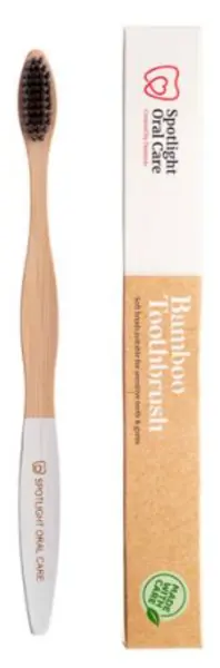 Spotlight Oral Care Red Bamboo Toothbrush