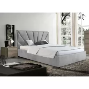 Hamini Bed Small Double Plush Velvet Silver