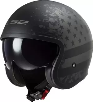 LS2 OF599 Spitfire Black Flag Jet Helmet, multicolored Size M multicolored, Size M