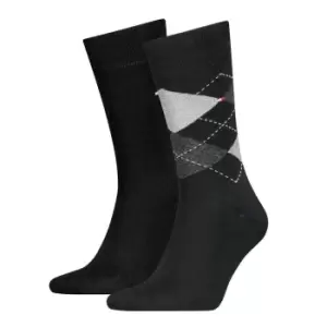 Tommy Bodywear Hilfiger 2 Pack Check Socks Mens - Black