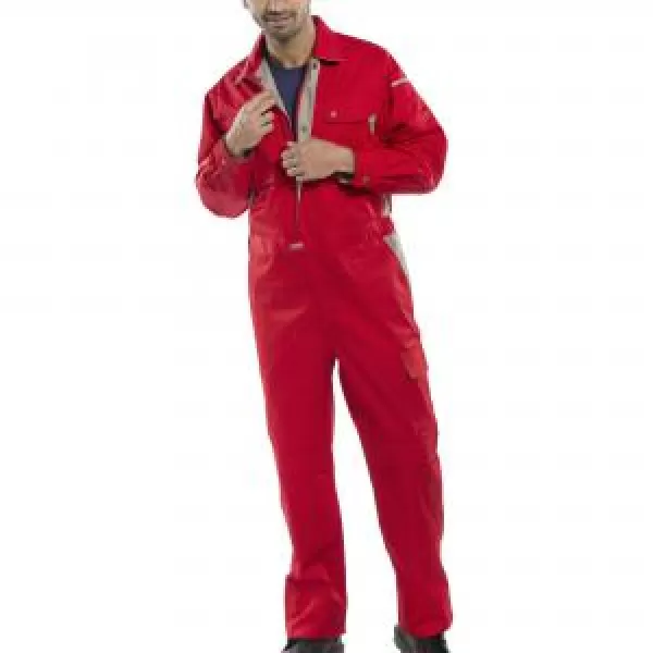 Click Premium Hardwearing Polycotton Boilersuit Red 52"