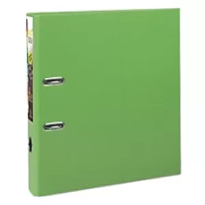 Exacompta Prem Touch Lever Arch File 53156E 55mm Polypropylene 2 ring A4 Maxi Green Pack of 10