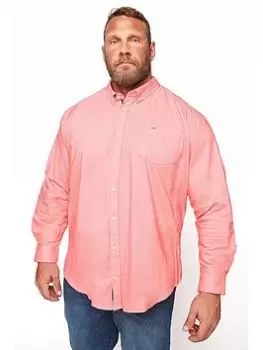 BadRhino Essential Long Sleeve Oxford Shirt - Pink, Size 1Xl, Men