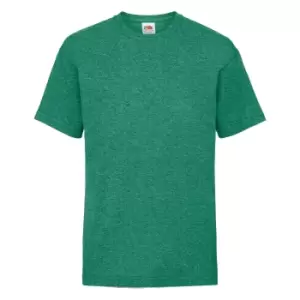 Fruit Of The Loom Childrens/Kids Unisex Valueweight Short Sleeve T-Shirt (12-13) (Retro Heather Green)