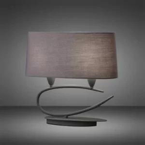 Lua Table Lamp 2 Bulbs E27, ash gray with ash gray shade