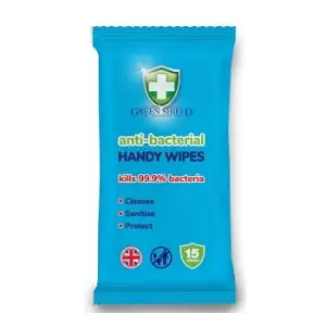 Green Shield Anti-Bacterial Handy Hand Wipes 15 pcs