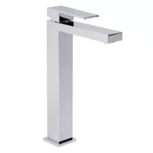 Tall Chrome Mono Basin Mixer Tap - Cube