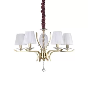 Pegaso 5 Light Multi Arm Pendant Light Satin Brass