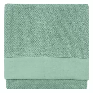 Textured Weave 100% Cotton 500gsm Bath Sheet, Smoke Green - Furn