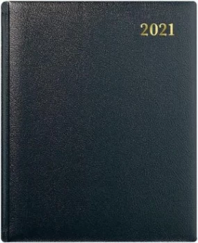 Collins QB7 Leather Quarto WTV Appoinments 2021 Diary Black