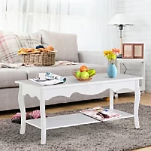 Homcom Coffee Tea Table with Storage Shelf 940 x 440 x 430 mm