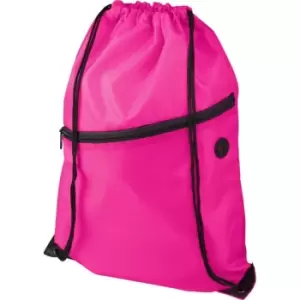 Bullet Adults Unisex Oriole Zippered Drawstring Backpack (One Size) (Magenta)