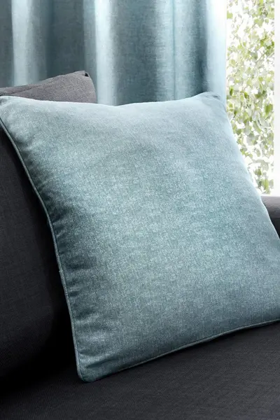 Fusion 'Sorbonne' Luxury Plain Dyed Filled Cushion 100% Cotton Duck Egg Blue