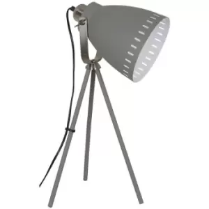 Italux Franklin - Industrial And Retro Floor Lamp Satin Grey 1 Light with Grey Shade, E27