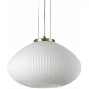 Ideal Lux Plisse Globe Dome Pendant Ceiling Light Brass 35cm