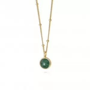 Green Aventurine Healing Stone 18ct Gold Plate Necklace HN1001_GP