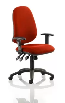 Eclipse XL Lever Task Operator Chair Bespoke With Height Adjustable Arms In Orange