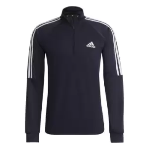 adidas Sereno Long Sleeve Zip Top Mens - Blue